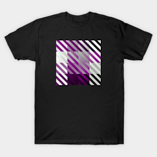 Asexual Pride Diagonal Stripes Colored Checkerboard Pattern T-Shirt